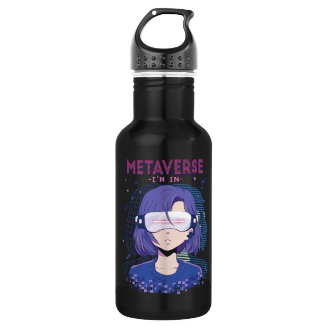 Bouteille D'eau Fille d'anime lunettes de réalité virtuelle boutei (Devant)