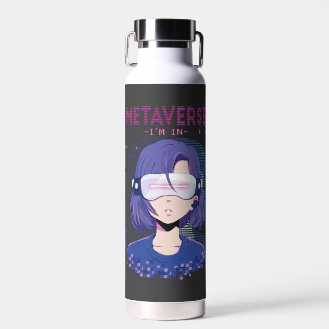 Bouteille D'eau Fille d'anime lunettes de réalité virtuelle Boutei (Avant)