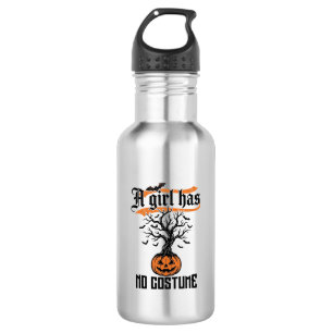 Bouteille D'eau Fille d'Halloween sans costume Citrouille vintage_