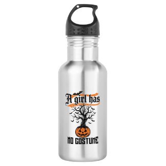 Bouteille D'eau Fille d'Halloween sans costume Citrouille vintage_