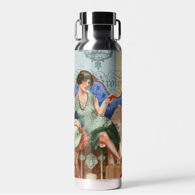 Bouteille D'eau Fille Flapper des Années 1920 à Paris Art (Avant)
