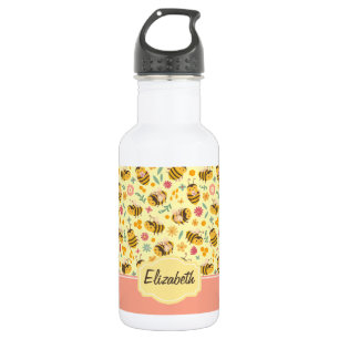 Bouteille D'eau Filles mignonne Bumble Bee Printemps Floral Patter