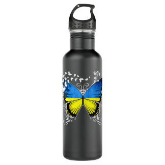Bouteille D'eau Filles Ukraine Drapeau papillon ukrainien