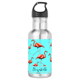 Bouteille D'eau Flamant rose rose Conception Nom personnalisé Anim