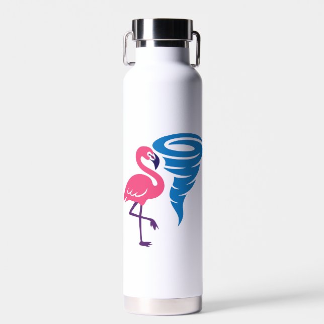 Bouteille D'eau Flamant rose Tornado Bold Art Graphique moderne (Avant)