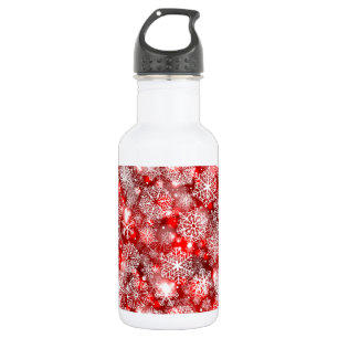 Bouteille D'eau Flammes de neige sur rouge