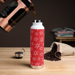 Bouteille D'eau Flèches de neige, Flakes rouges et blancs, Neige