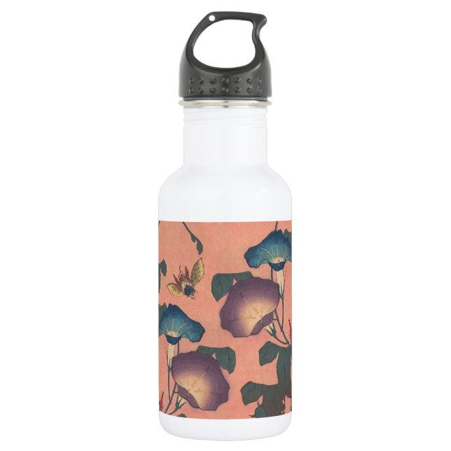 Bouteille D'eau Fleur d'abeille rose Art classique Hokusai (Devant)
