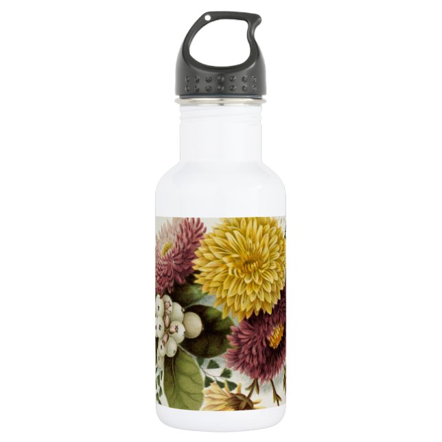 Bouteille D'eau Fleur de chrysanthème mère florale (Devant)