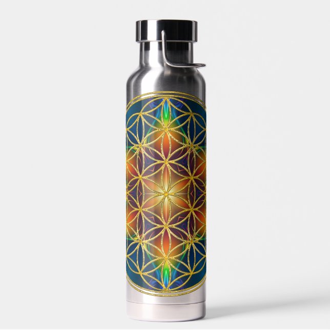 Bouteille D'eau FLEUR DE VIE - Fleur Fractale 1 (Gauche)