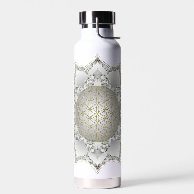 Bouteille D'eau Fleur de Vie - Mandala Fleurs 1 (Gauche)