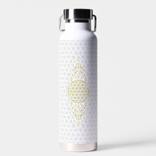 Bouteille D'eau Fleur de Vie - motif de timbre vintage XI