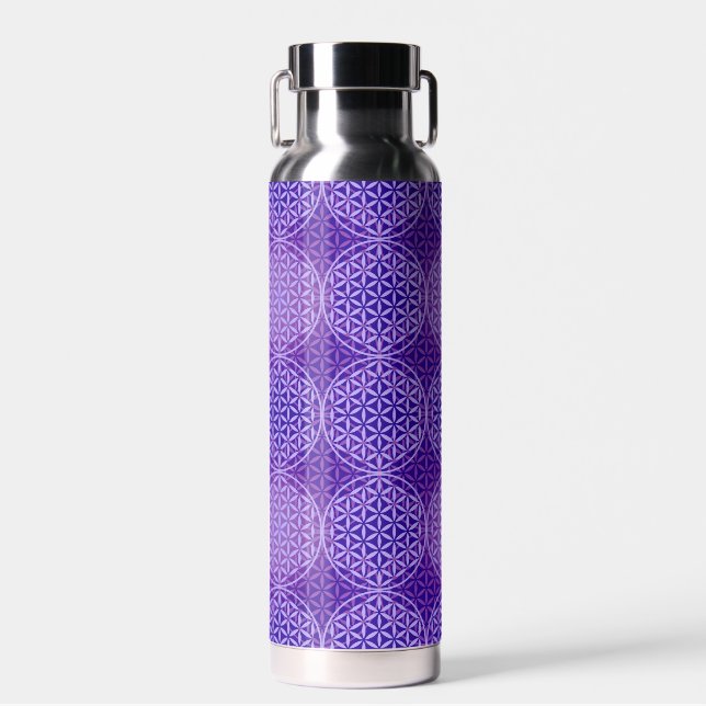 Bouteille D'eau FLEUR DE VIE - motif lilas violet (Avant)
