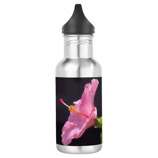 Bouteille D'eau Fleur d'Hibiscus de Profil (Gauche)