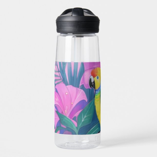 Bouteille D'eau Fleur/Hawaïen/Tropical/perroquet  (Avant)