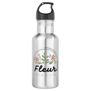 Bouteille D'eau Fleur – Logo Floral Pure Love