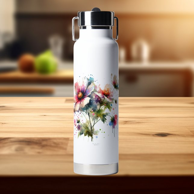 Bouteille D'eau Fleur Moderne ( Elegant floral design)
