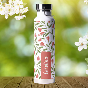 Bouteille D'eau Fleur rose féminine Vin floral