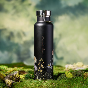 Bouteille D'eau Fleur sauvage Floral Bumble Bee Monogramme