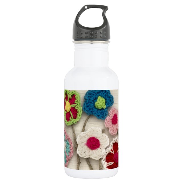 Bouteille D'eau fleurs à crochet colorées (Devant)