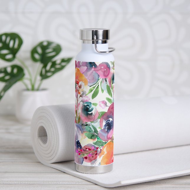 Bouteille D'eau Fleurs Aquarelle d'Été (Yoga)