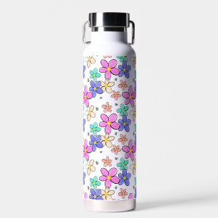 Bouteille D'eau fleurs arc-en-ciel colorées lumineuses abeilles bo