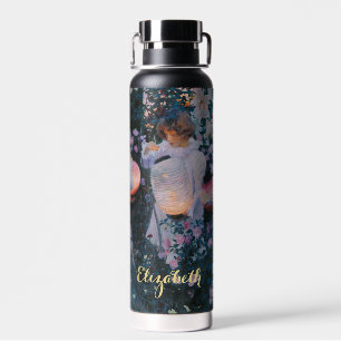 Bouteille D'eau Fleurs d'art vintage Filles Lanterne en Dusk Monog