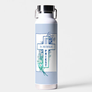 Bouteille D'eau Fleurs de croix du prêtre personnalisées