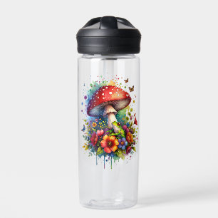 Bouteille D'eau Fleurs de grenouille Papillons et champignons Pers