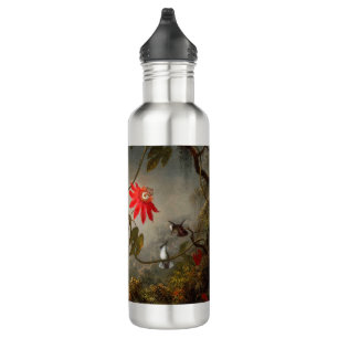 Bouteille D'eau Fleurs de passion avec tête de colibris