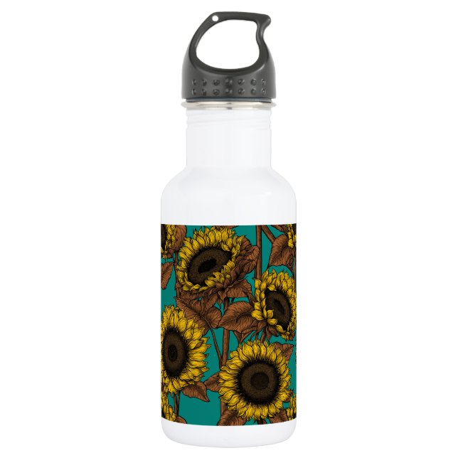 Bouteille D'eau Fleurs de soleil (Devant)