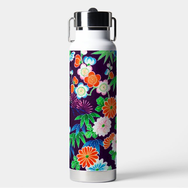 Bouteille D'eau Fleurs, design japonais (Salle de sport)