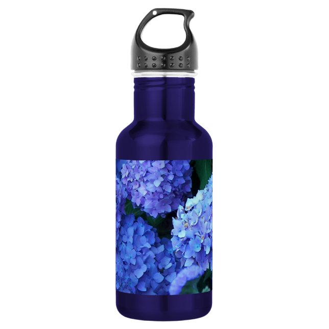 Bouteille D'eau Fleurs d'Hydrangea Bleu Floral (Devant)