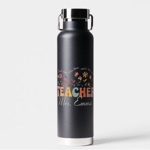 Bouteille D'eau Fleurs Groovy Personnalisées Cadeau Personnalisé E