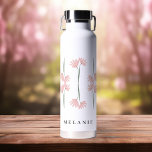 Bouteille D'eau Fleurs Mariages roses modernes<br><div class="desc">Bouteille D'Eau Mariage Moderne Fleurs Roses Sauvages. Personnalisez avec élégance votre nom personnalisé.</div>
