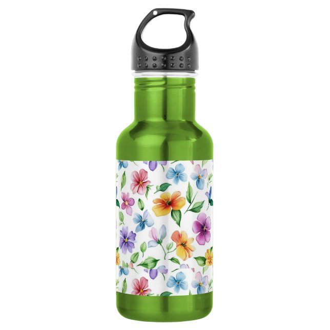 Bouteille D'eau Fleurs Motif Floral Sublimation-95652 (Devant)
