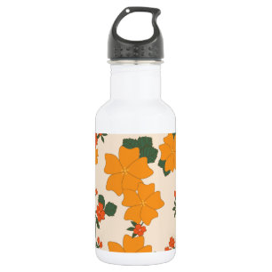 Bouteille D'eau Fleurs oranges, motif floral, motif de fleurs