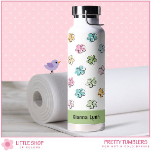 Bouteille D'eau Fleurs pastel personnalisables
