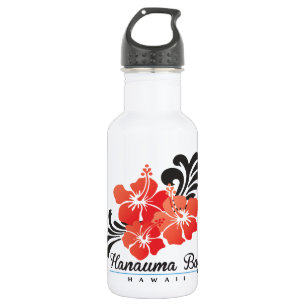 Bouteille D'eau Fleurs rouges de ketmie d'Hawaï