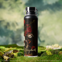 Fleurs Vintage Floral Art Or Monogrammé Noir