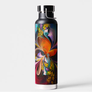 Bouteille D'eau Floral moderne Art Abstrait Rouge Bleu Motif #13