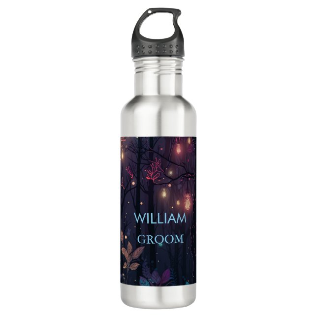 Bouteille D'eau Floral Spray Fantasy Art Wedding GROOM (Devant)