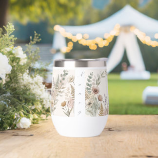 Bouteille d'eau florale Boho – Cadeau personnalisé