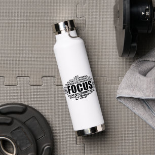 Bouteille D'eau FOCUS – Conception de nuage de mots motivationnels
