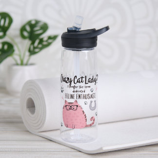 Bouteille D'eau Folle de chats ? Cadeau drôle pour amateur de chat