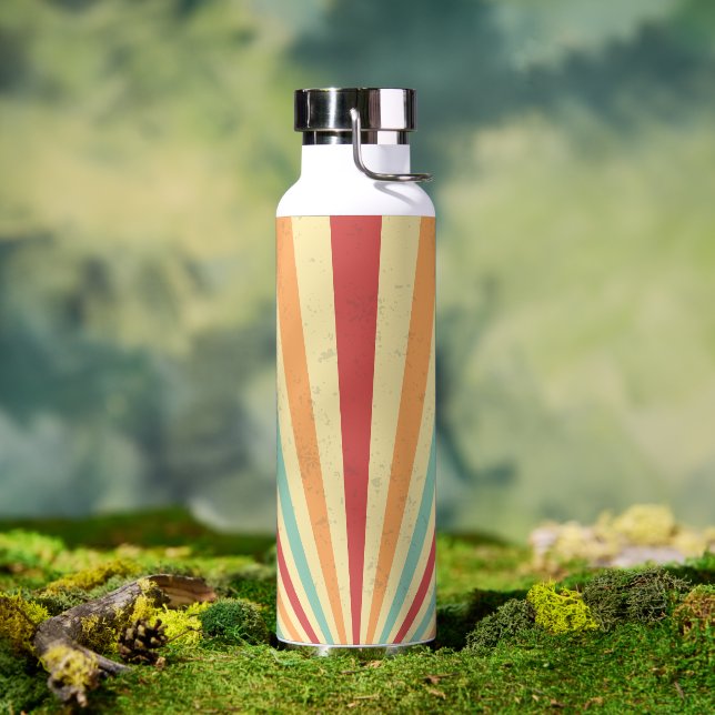 Bouteille D'eau Fond de soleil éclatant rétro élégant (Extérieur)