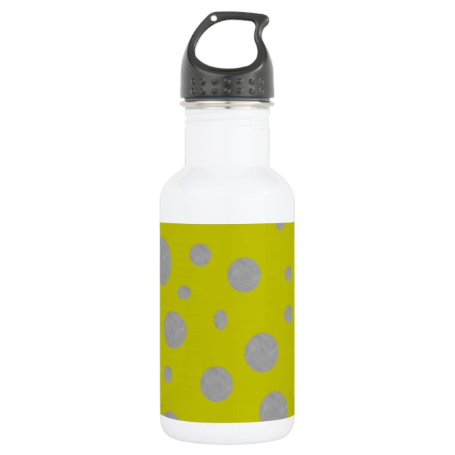 Bouteille D'eau Fond doré avec pois argentés (Devant)