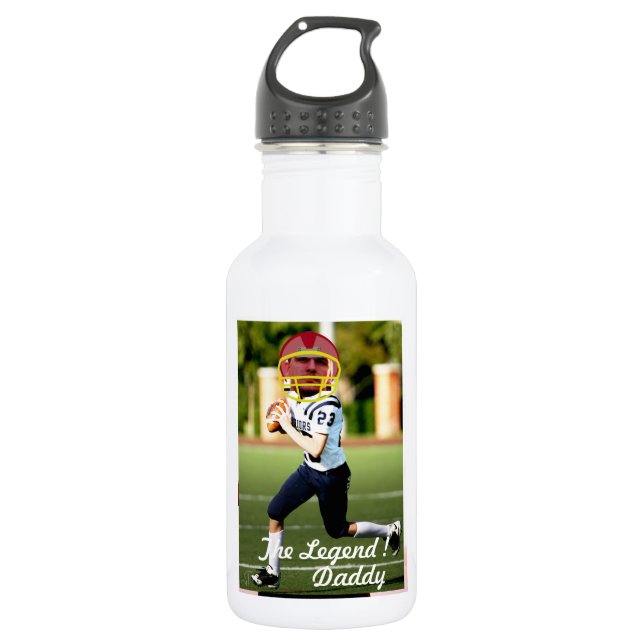 Bouteille D'eau Football American Player - with YOUR Photo & Text- (Devant)