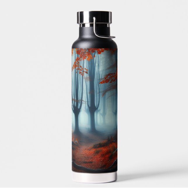Bouteille D'eau Forêts éffrayantes d'automne avec un fantôme (Gauche)