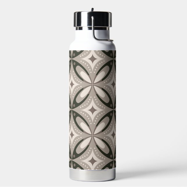 Bouteille D'eau Formes circulaires rétro beige et marron (Gym)